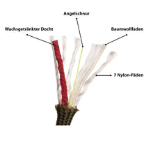 Lade das Bild in den Galerie-Viewer, Paracord-Halskette mit Feuerstahl von Ödland (schwarz)
